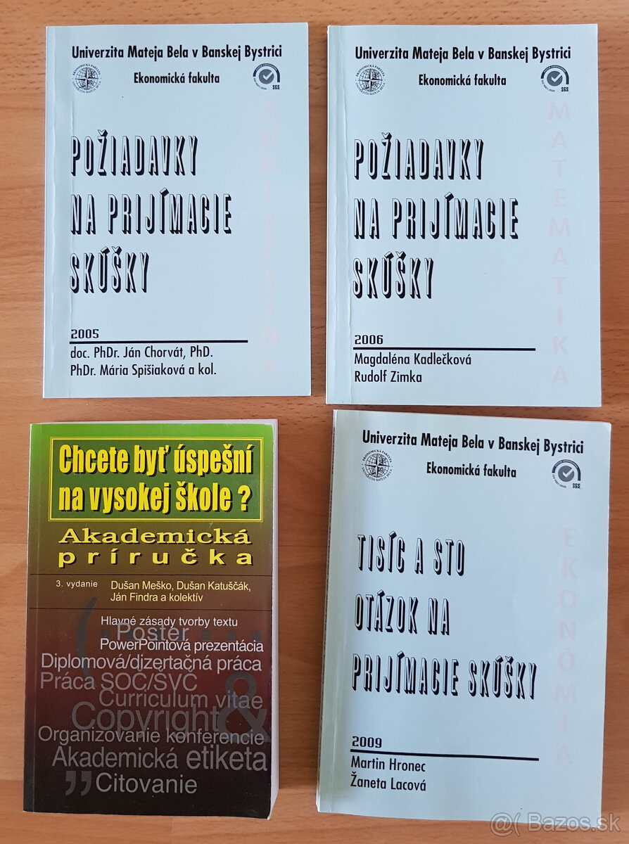 Knihy na prijímacie skúšky UMB Ekonomická fakulta