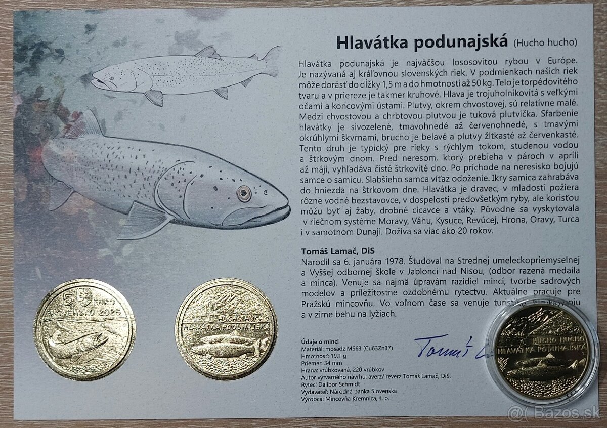 Autorská karta 5 Euro Hlavátka +5€ minca