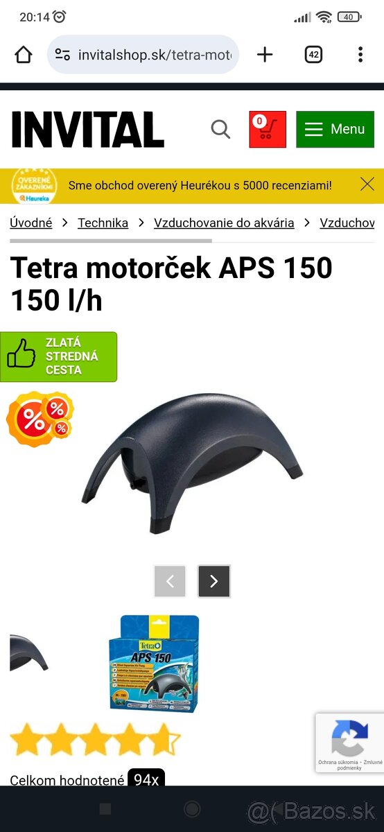 Vzduchovaci motorček tetra aps 150l/h + hadičky zadarmo