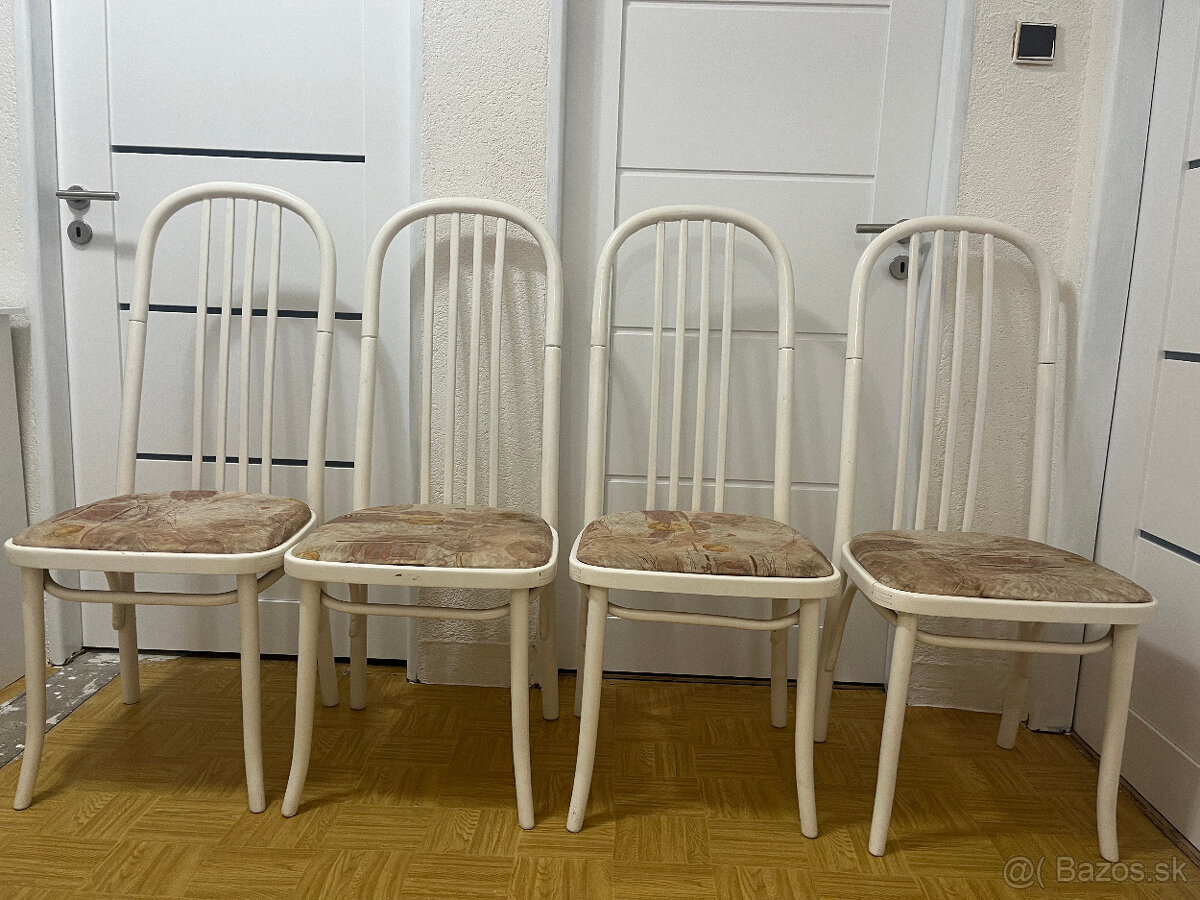 Predám set 4 bielych zachovalých stoličiek.