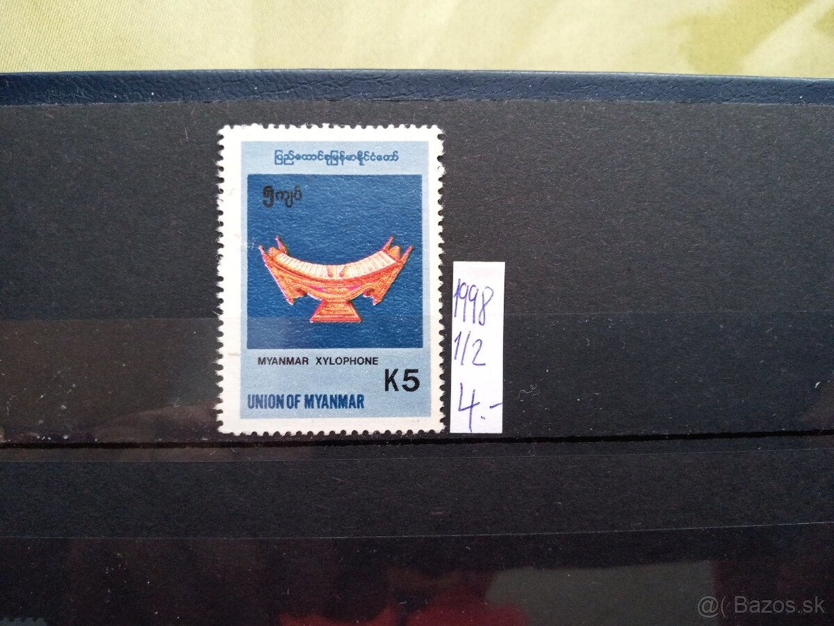 Poštové známky č.479 - Njanmarsko - hudobný nástroj