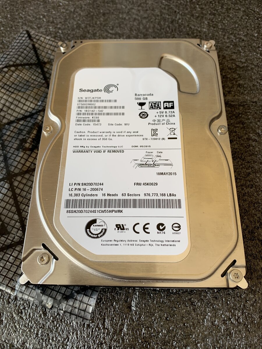 1GB HDD Seagate Barracuda 3.5" + WD 500GB 2.5"