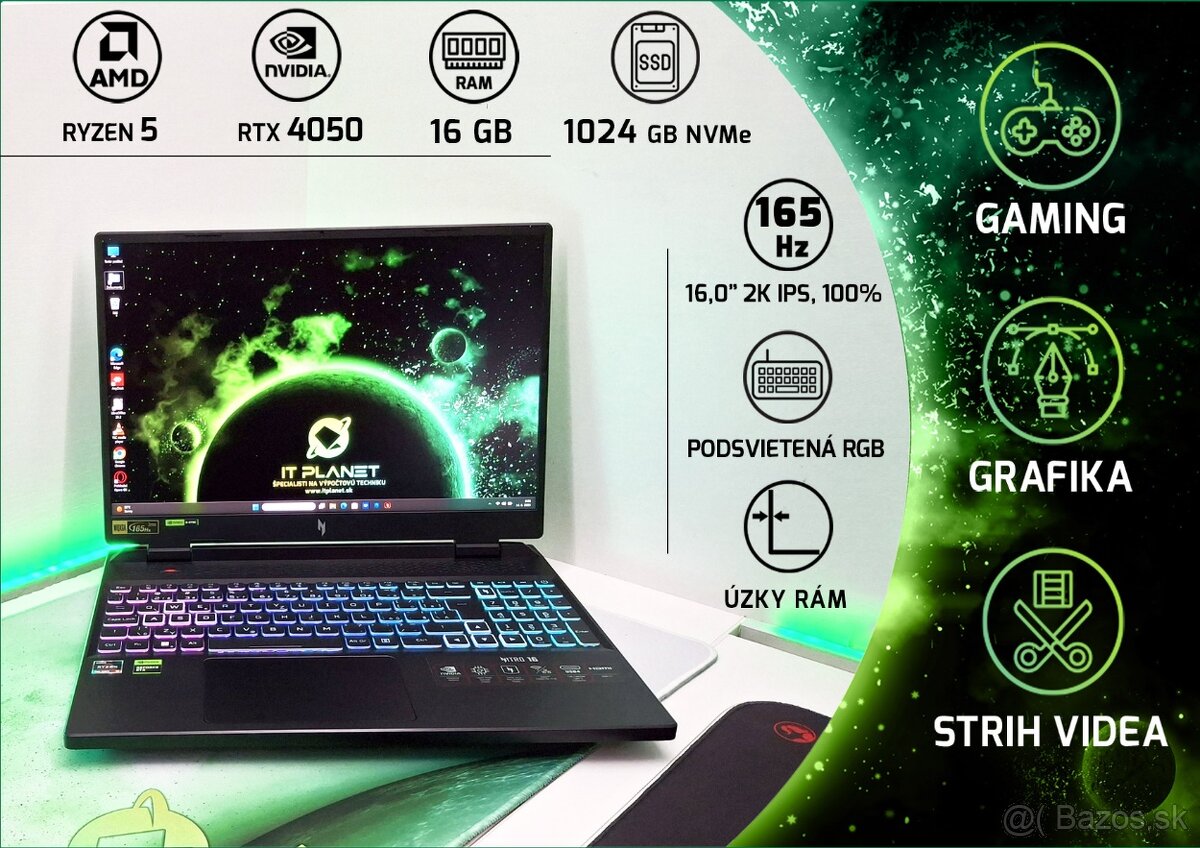 💻 Acer Nitro 16“ 2K 165Hz | Ryzen 7 | RTX 4050 | 16GB