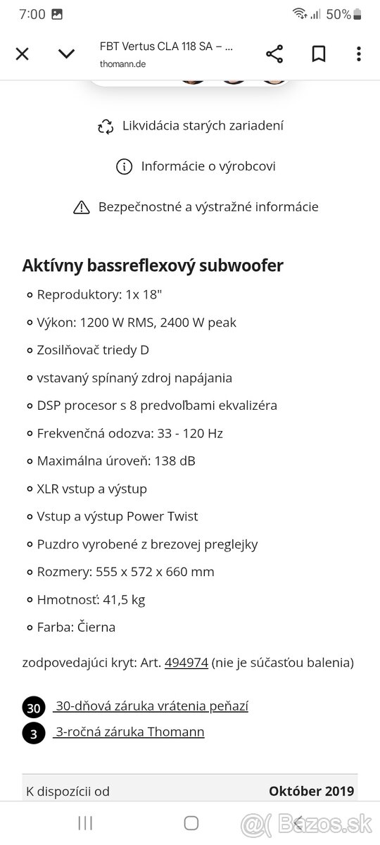 Fbt vertus v záruke 1,5 roka