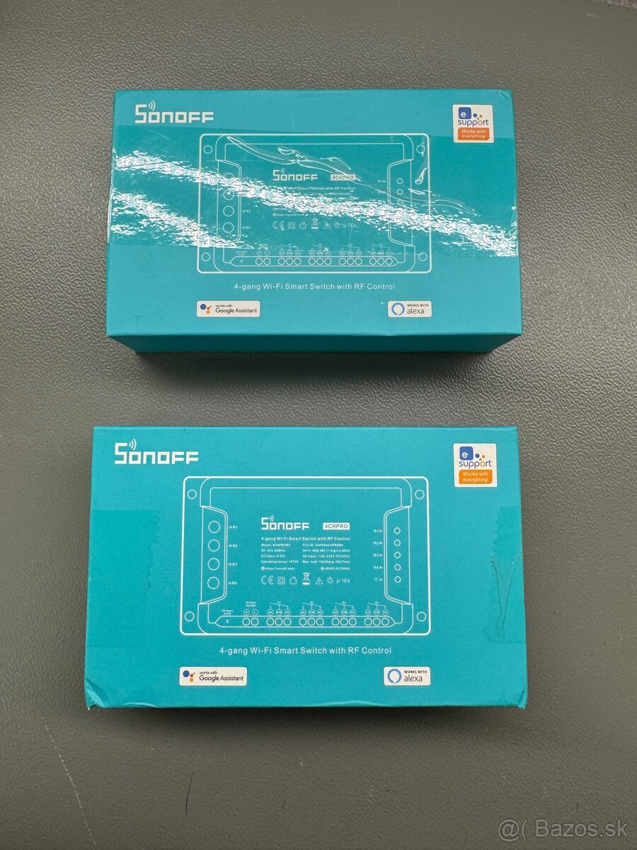 Predám Sonoff 4-kanálové Wi-Fi relé (2ks)