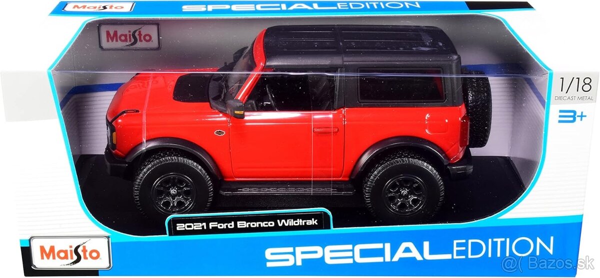 Maisto FORD USA BRONCO WILDTRACK 2021 červená 1:18