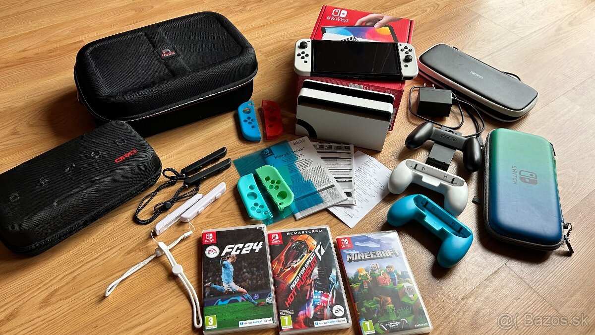 Nintendo Swich Oled 2024 - v záruke s kopou doplnkov