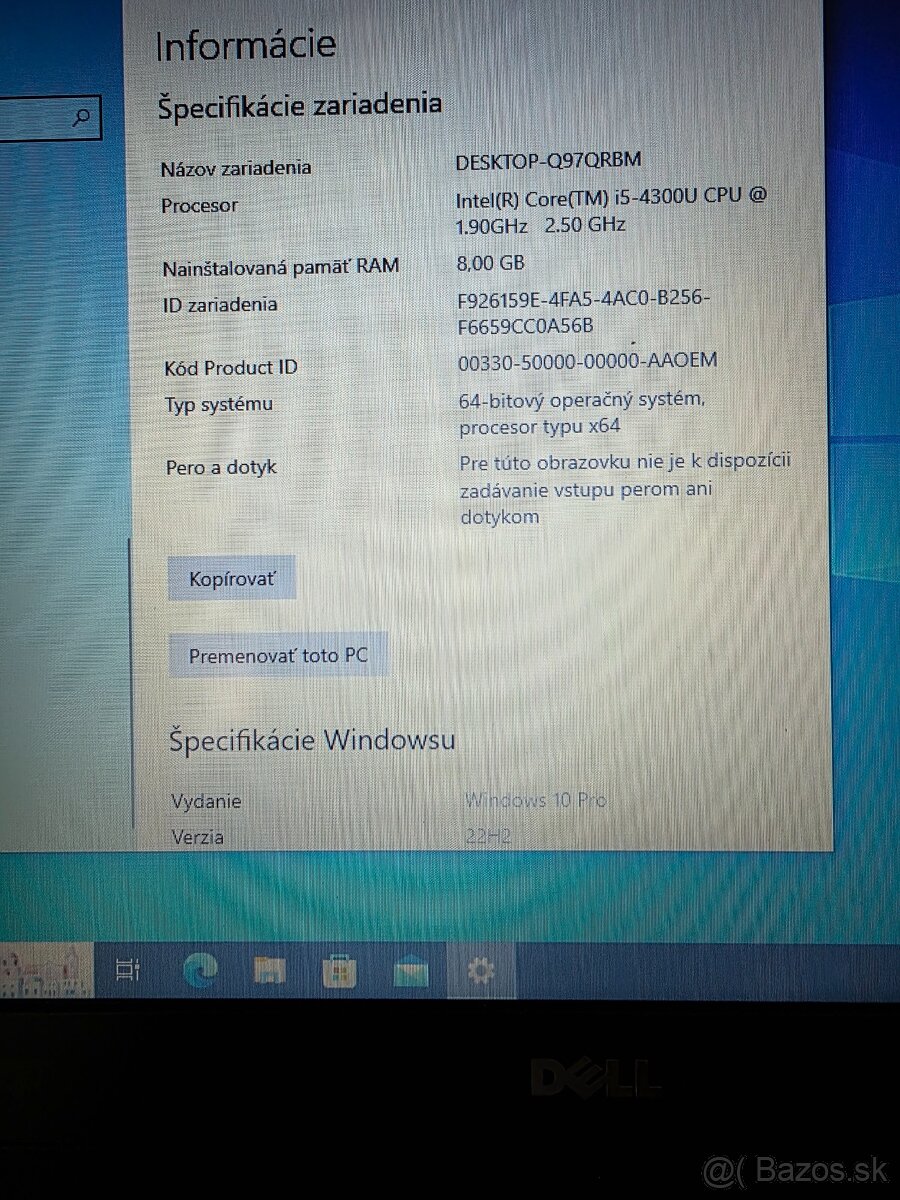 Predám notebook Dell E5440 8GB Ram 500GB SSD