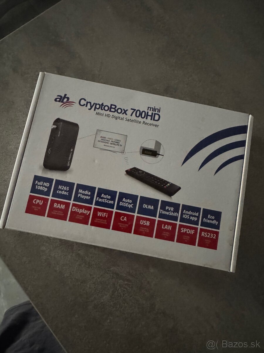 Satelitný prijímač AB Cryptobox AB700HD mini čierny
