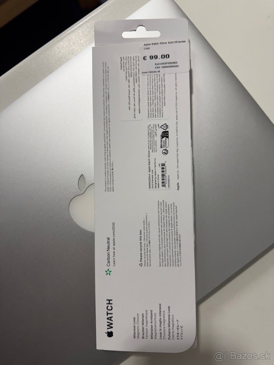 ✅⌚️Apple Watch 42mm Gold Milanese Loop 🆕 nové, raz nosené