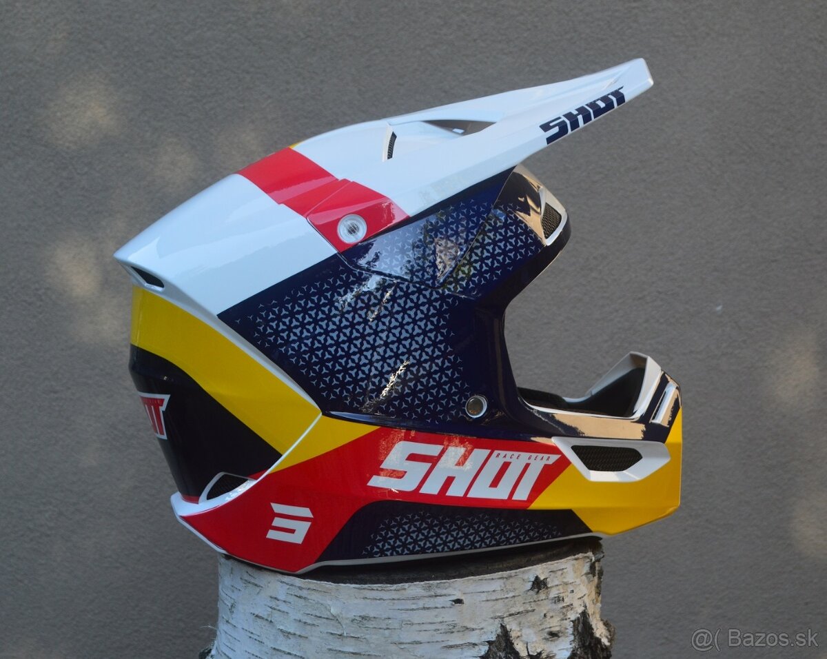 shot ATV ENDURO MX MIPS helma modrá žltá CE 2206