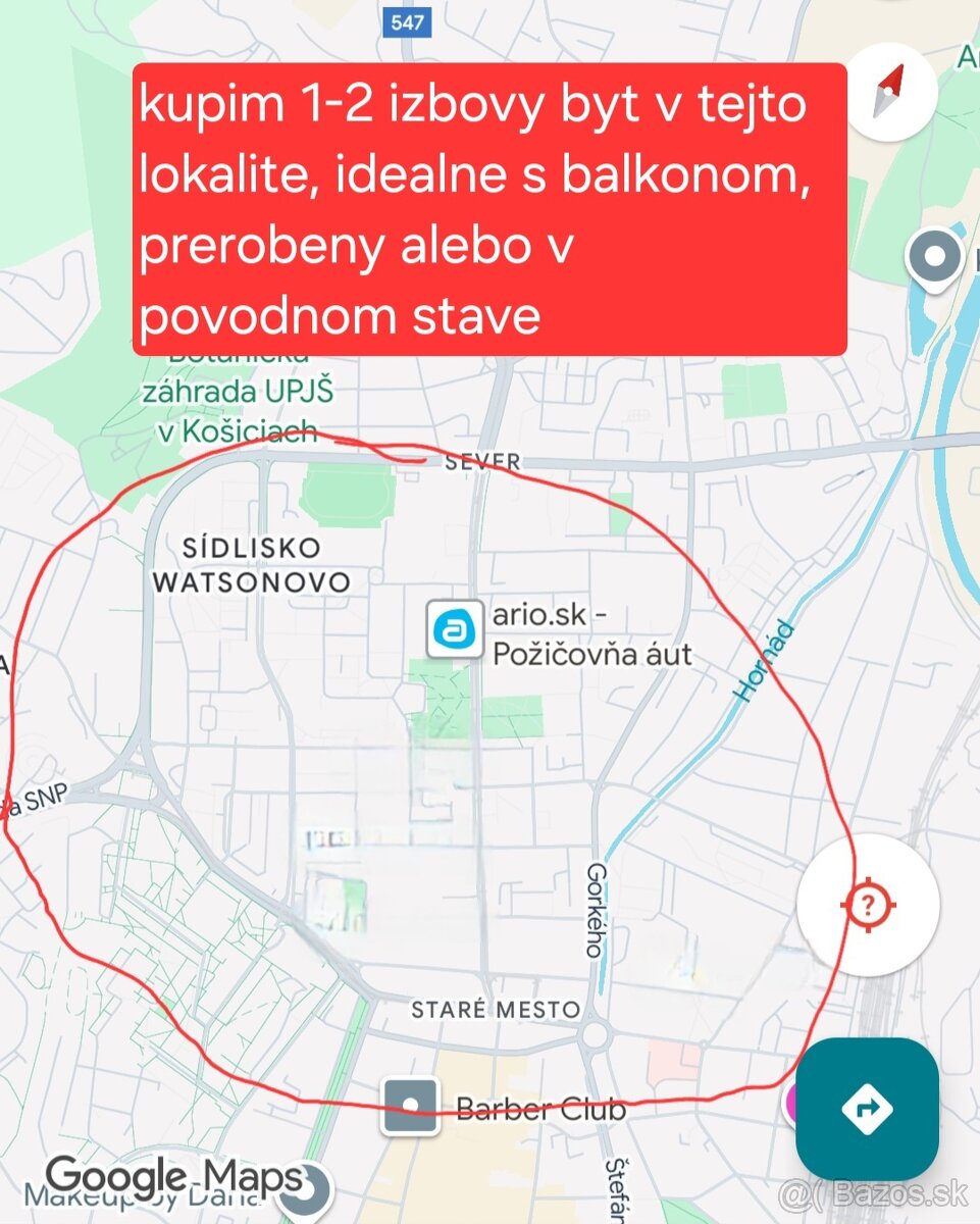 Ponuknite 1 izbovy , 2 izbovy byt v okoli Nam. Maratoncov