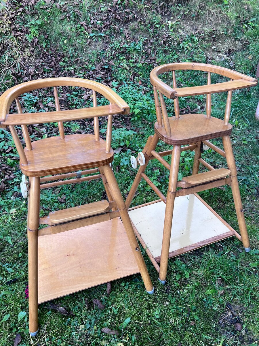 Detska retro jedalenska stolicka