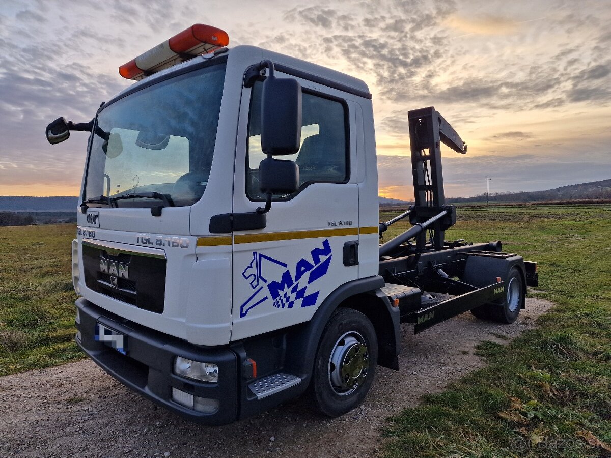 MAN TGL 8.180 HÁKOVÝ NOSIČ KONTAJNEROV EURO-5