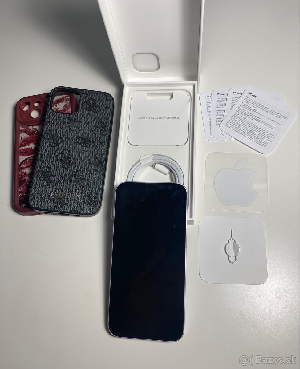 iPhone 14 Purple, batéria 91%