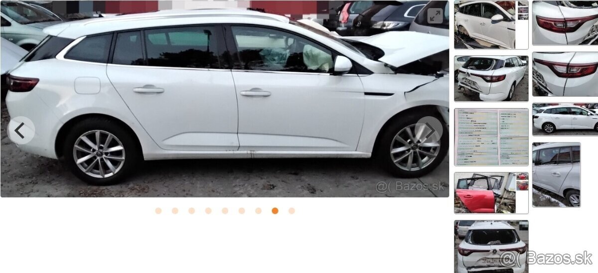 Renault Megane GRANDTOUR IV 2018 predám DVERE, ZADNÉ SVETLÁ,