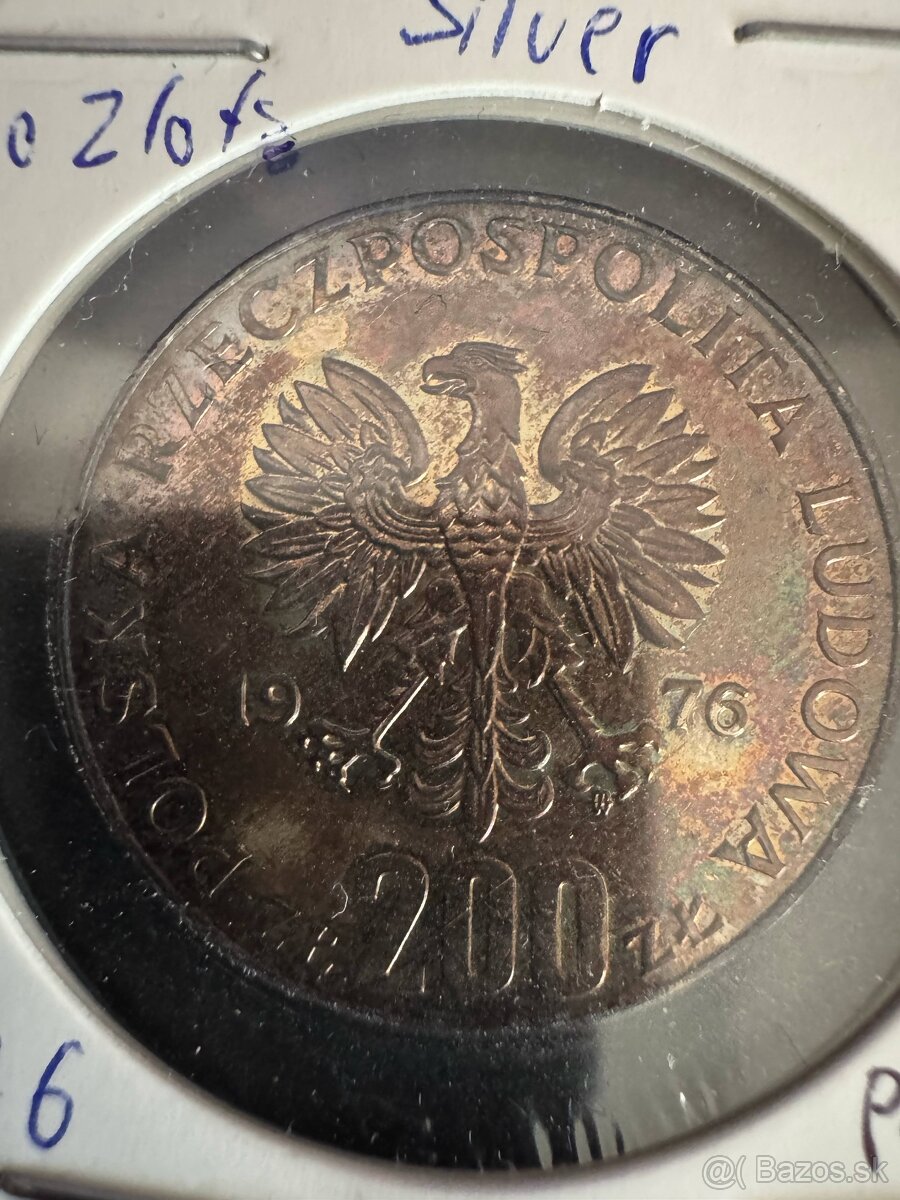 Predam striebornu mincu Poland 200 Zlotych 1976MW 14.47g