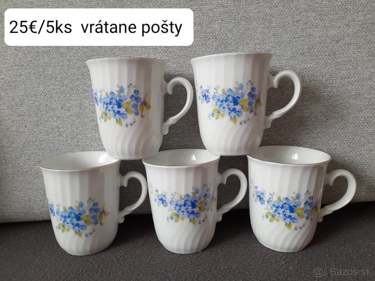 Hrnčeky Royal Dux - nezábudky