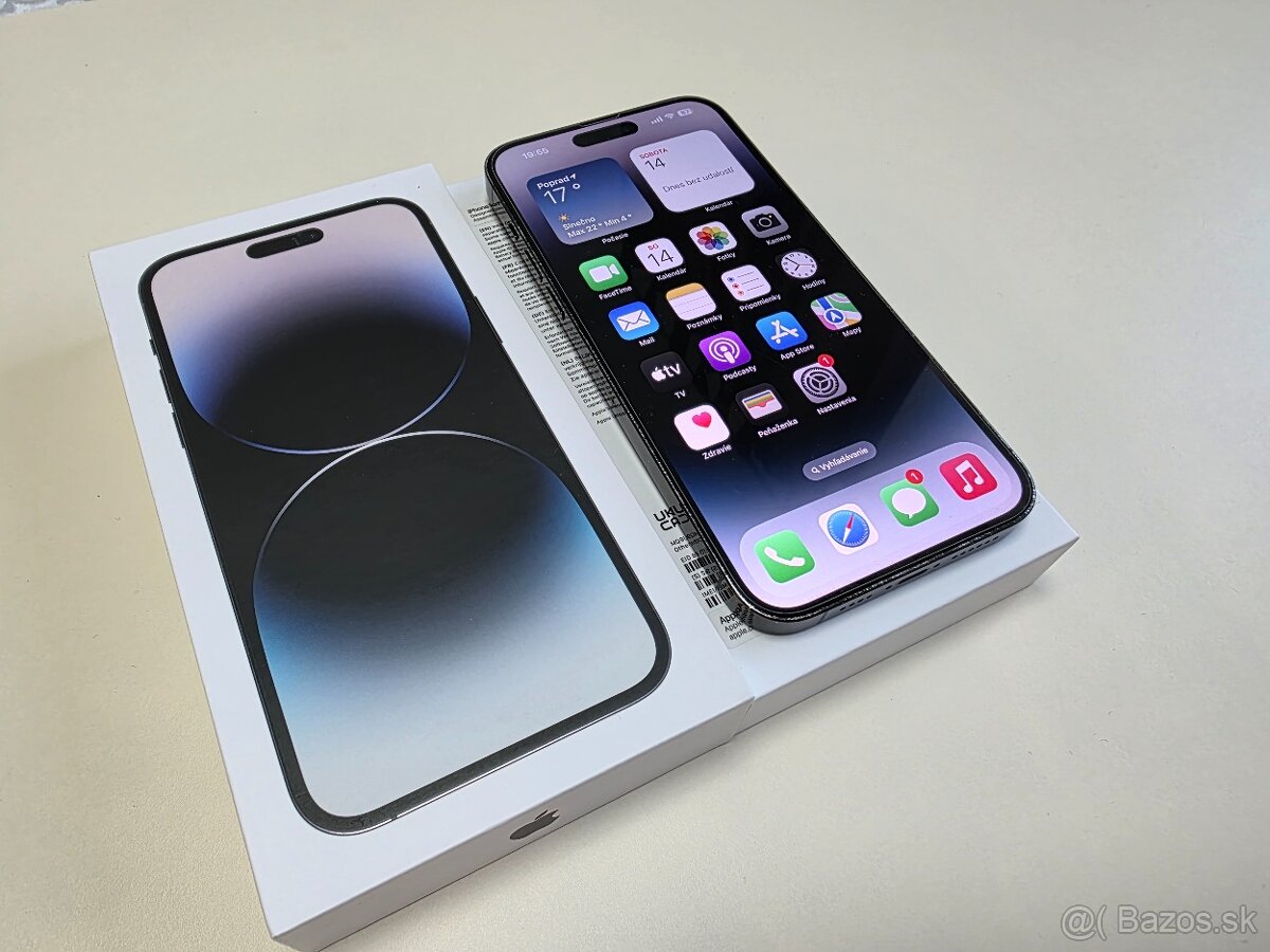 APPLE IPHONE 14 PRO MAX 128GB SPACE BLACK ,BATERKA 100%