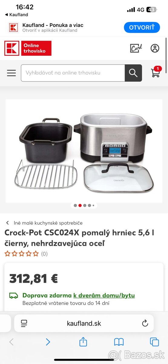 Crock-Pot pomalý hrniec 5,6 l čierny, nehrdzavejúca oceľ
