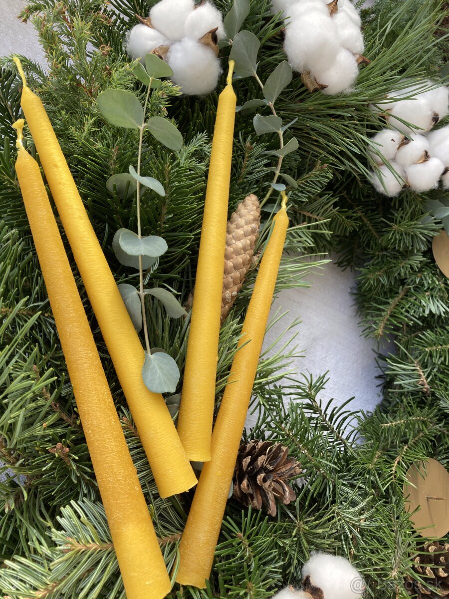 Adventné sviece- Kónické z včelieho vosku