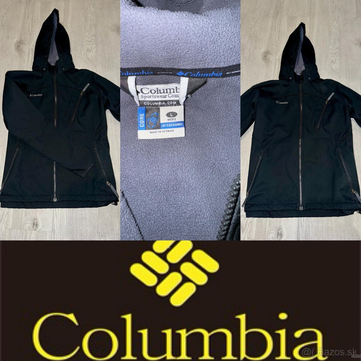 columbia black softshellova sportova panska bunda