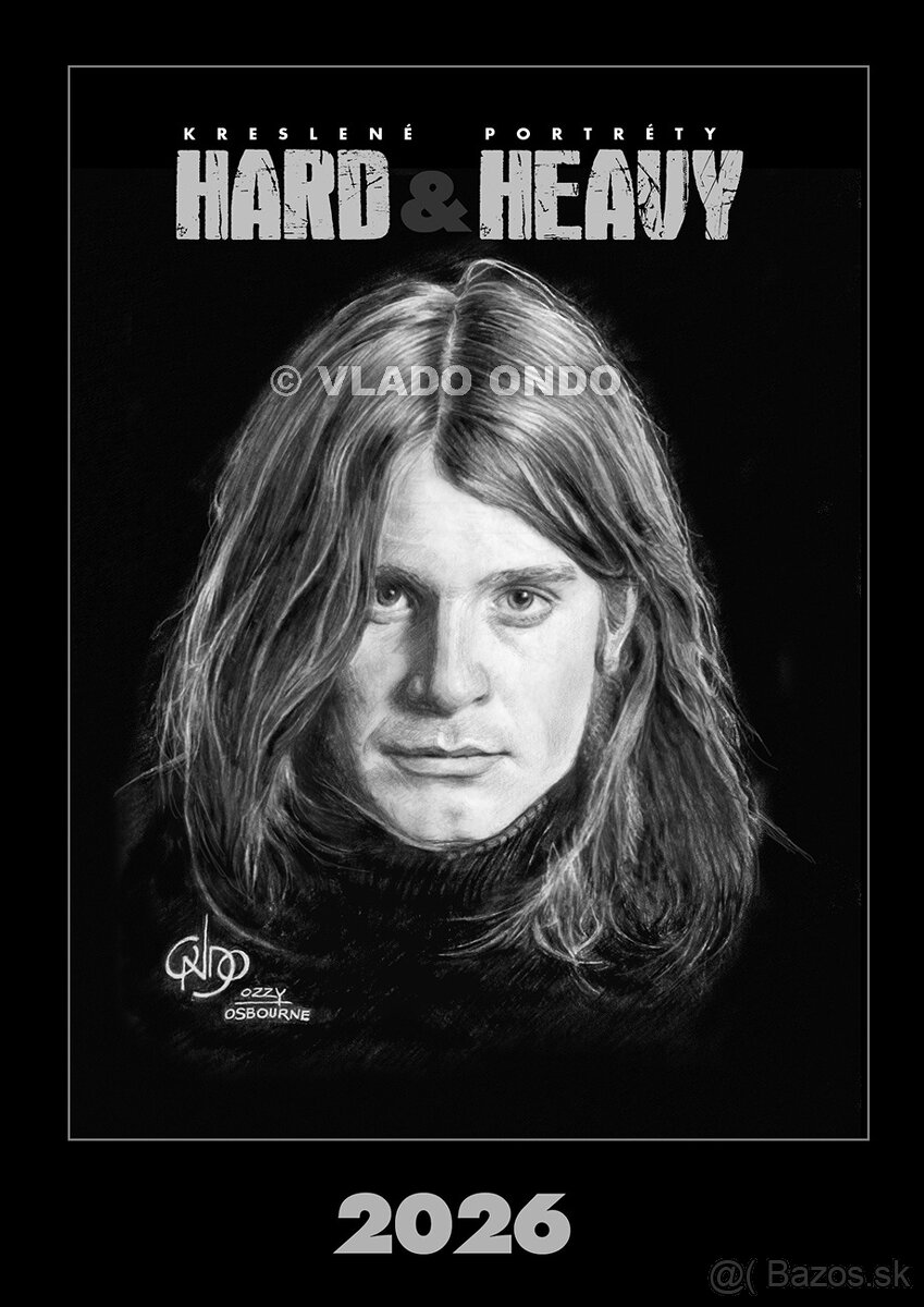 unikátny kreslený kalendár portrétov Hard and Heavy 26