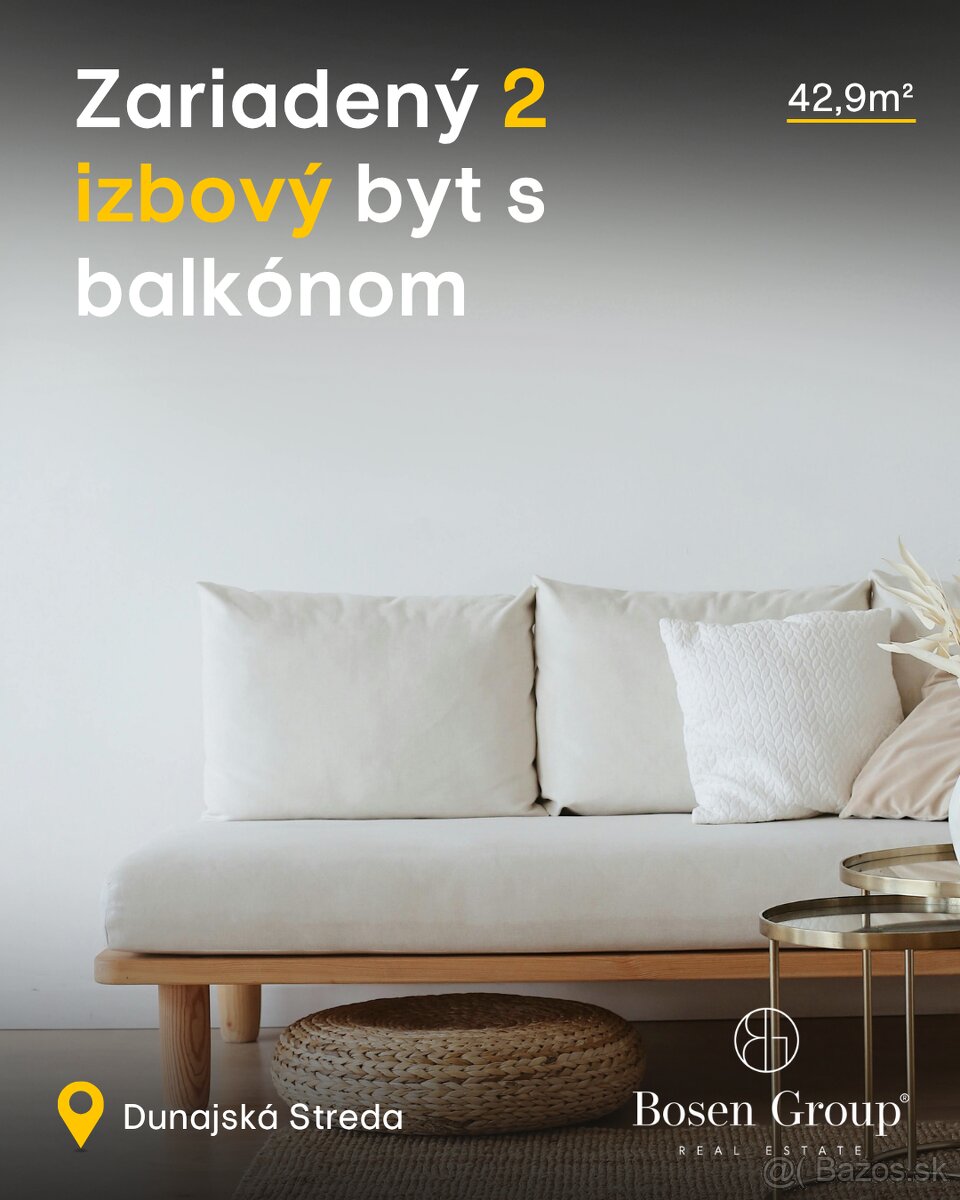 Zariadený 2izbový byt s balkónom