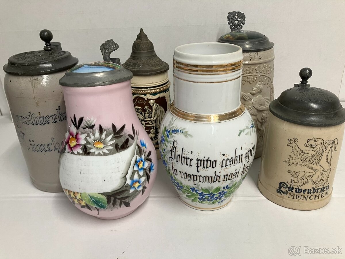 Staré pivové krígle slovenské české nemecké