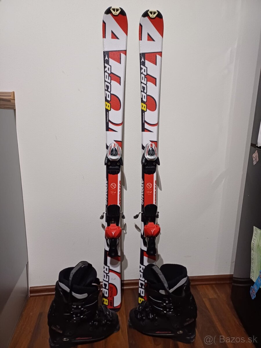 Lyže Atomic 130cm, lyžiarky Nordica veľ. 24