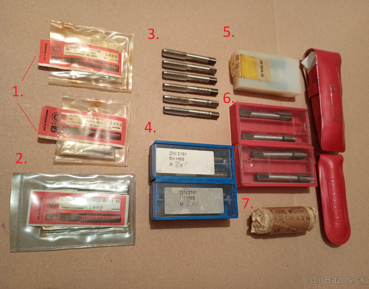 Závitníky a očká na predaj