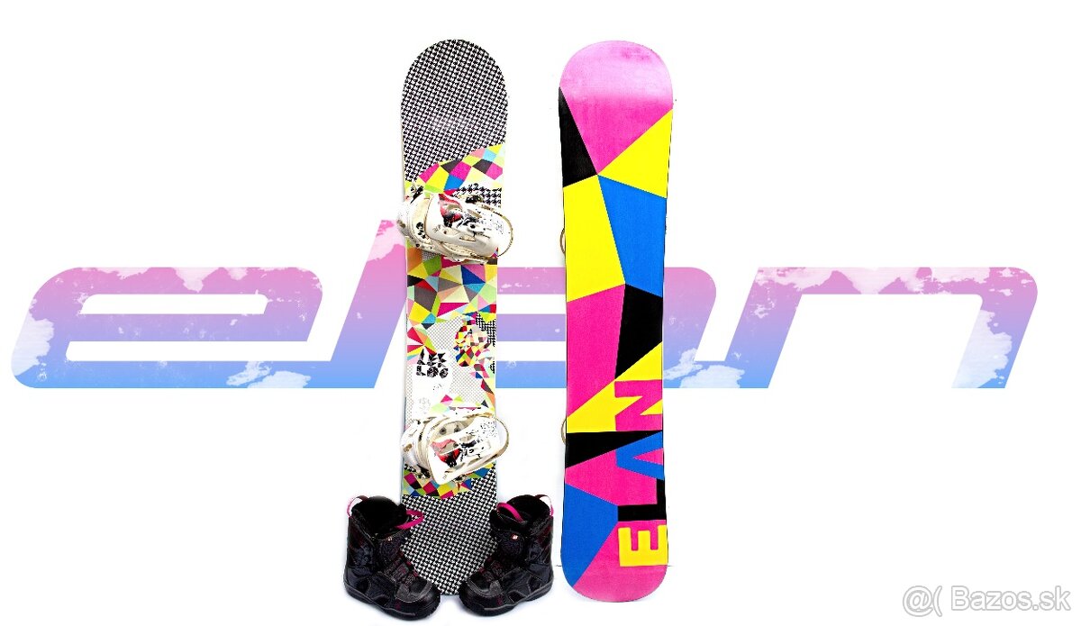 Snowboard set ELAN + viazanie + SALOMON topánky