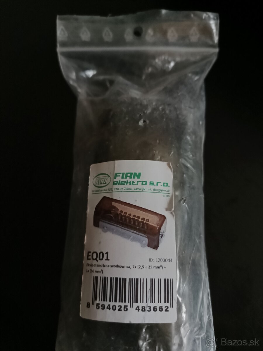 Ekvipotenciálna svorkovnica 7x25mm² + 1x50mm²/ø10mm (EQ01)