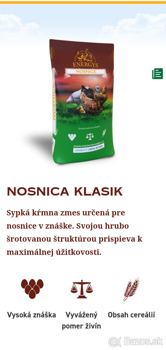 Krmivo pre nosnice