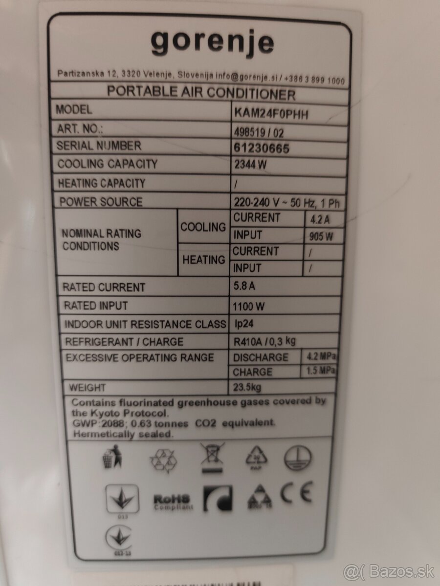Mobilná klimatizácia Gorenje
