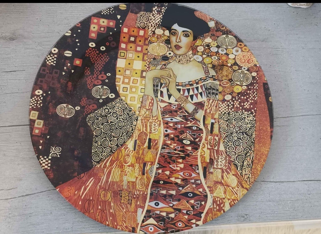 Predám sklenený Tanier Rakúska Mona Lisa Zlata Adele