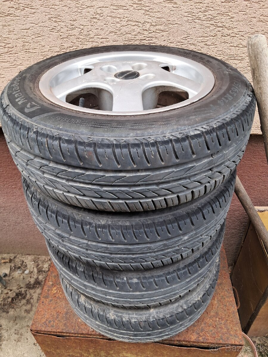 Predám hliníkové disky 4x108 R14 s letnými pneumatikami