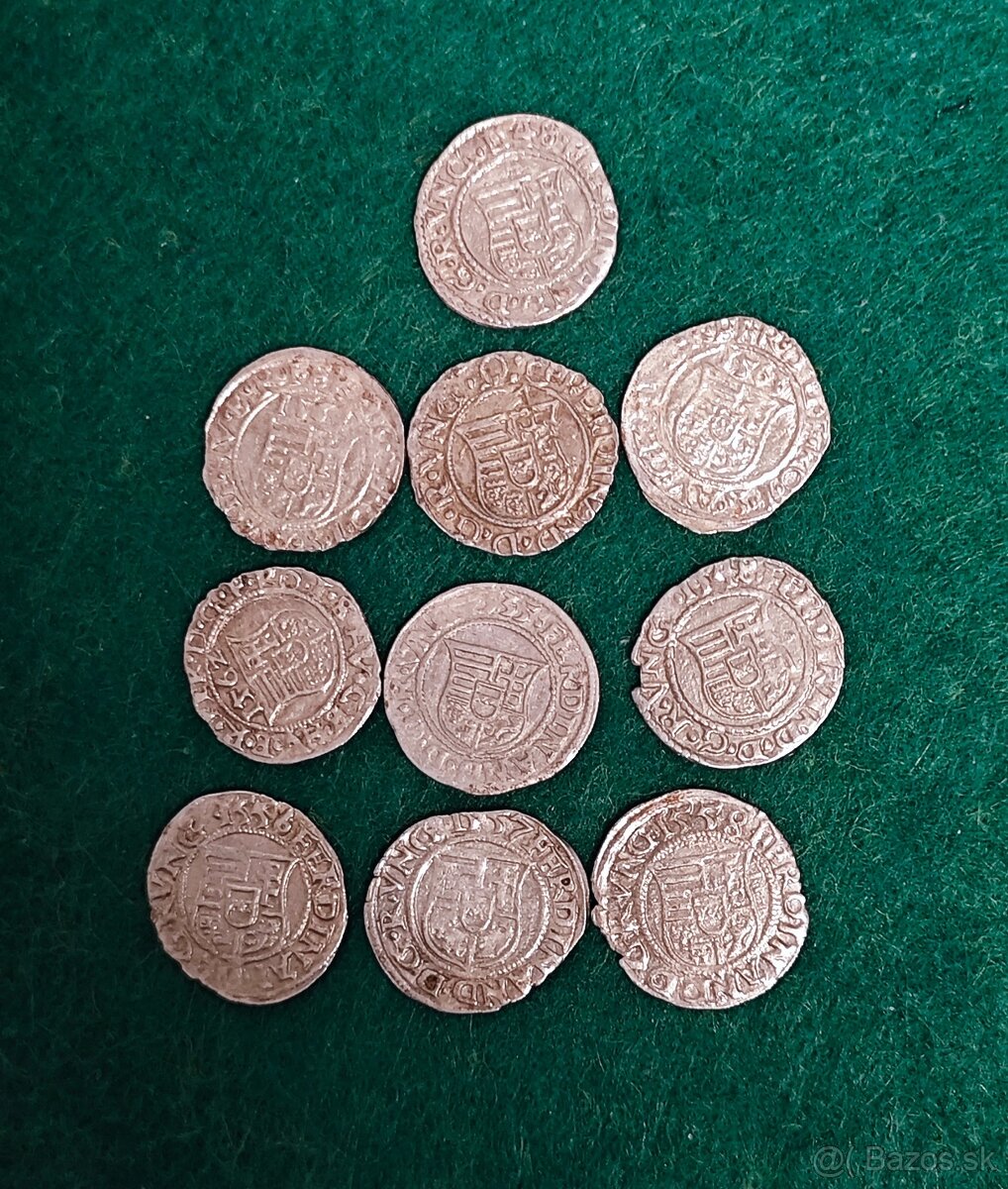 lot 10 ks denar Ferdinanda I., velmi pekne