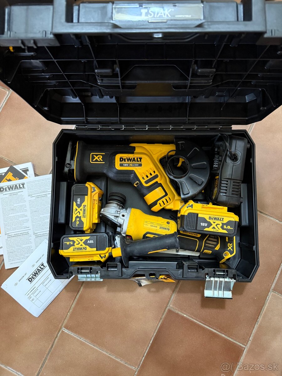 Dewault set náradia flexa + zega (nabíjačka 3 baterky)