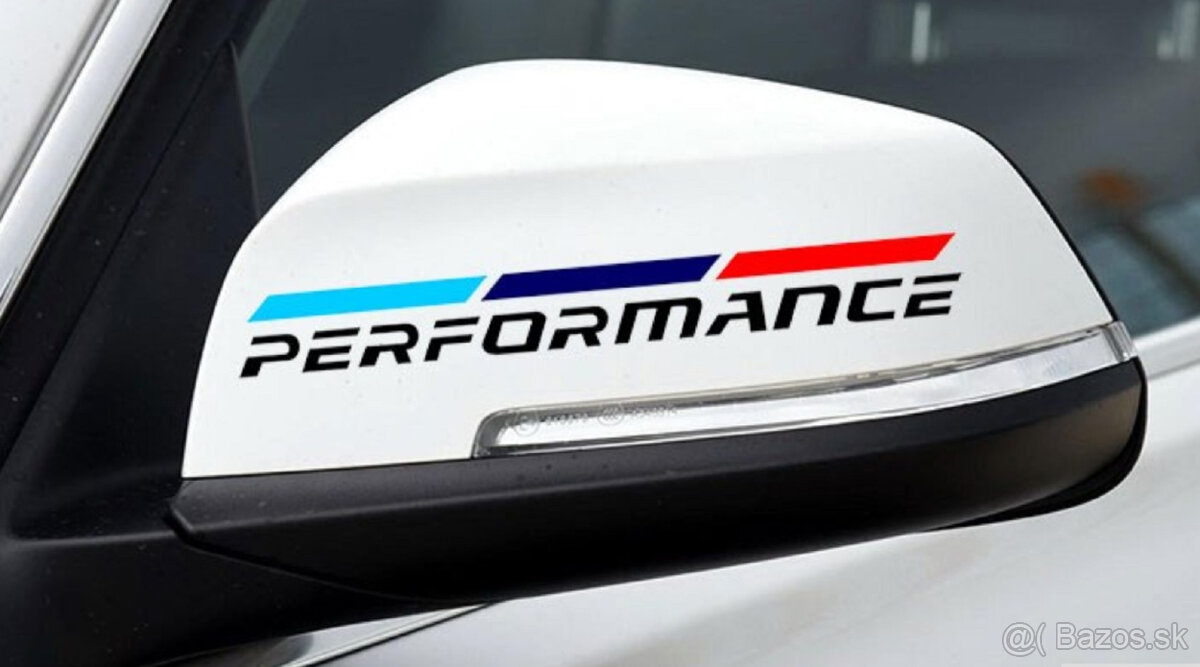 sada nálepiek M Performance na zrkadlá na BMW