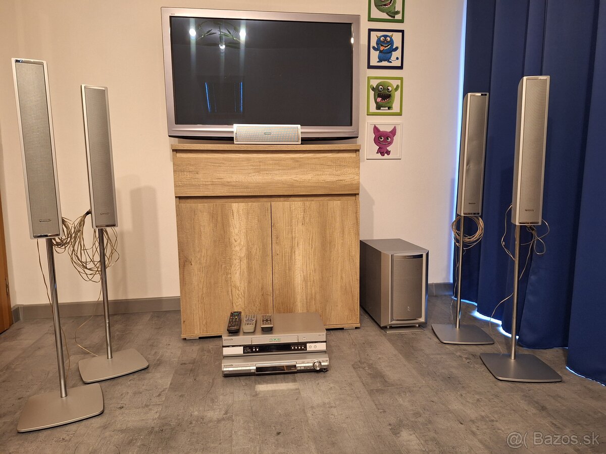 TV plazma, domáce kino 5.1,  videorekordér