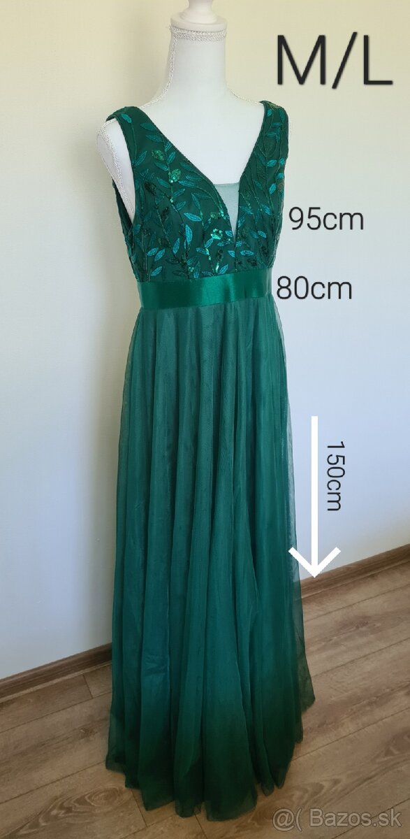 Tmavozelene šaty M/L