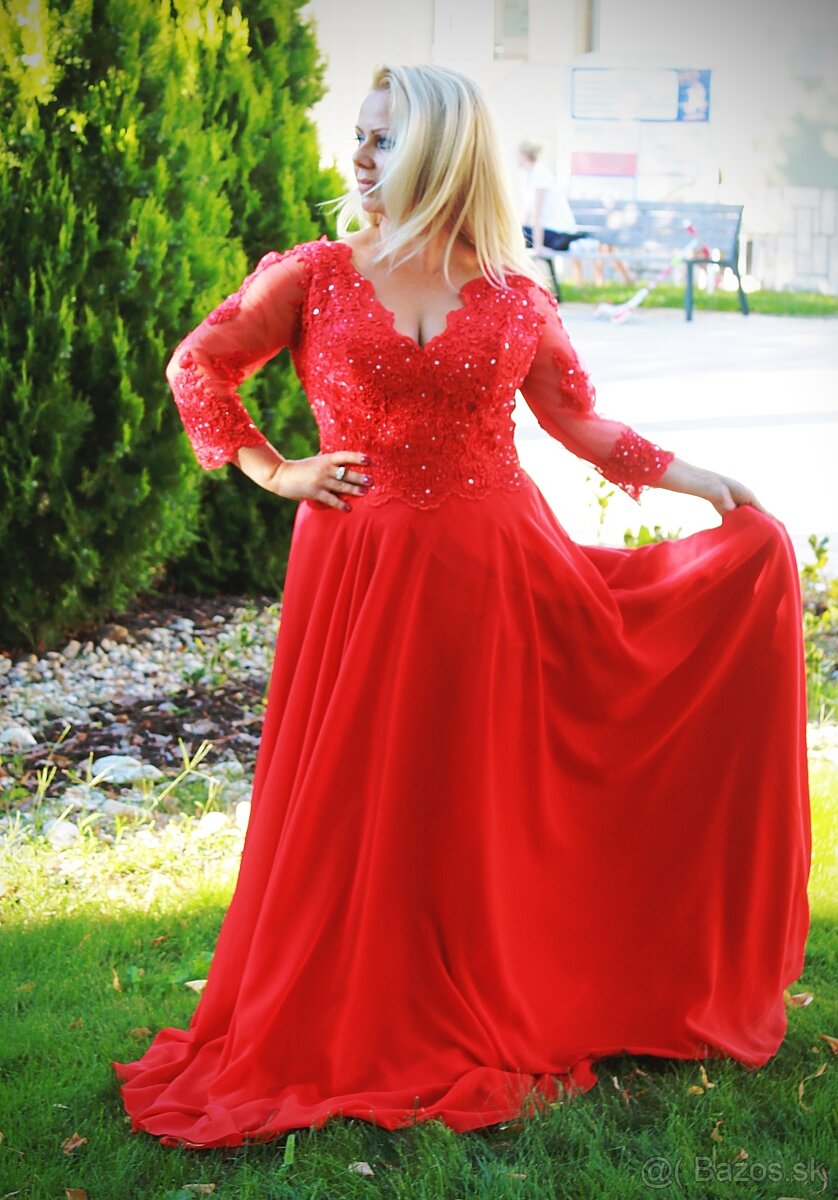 Dlhe šaty veľ. 40, červene