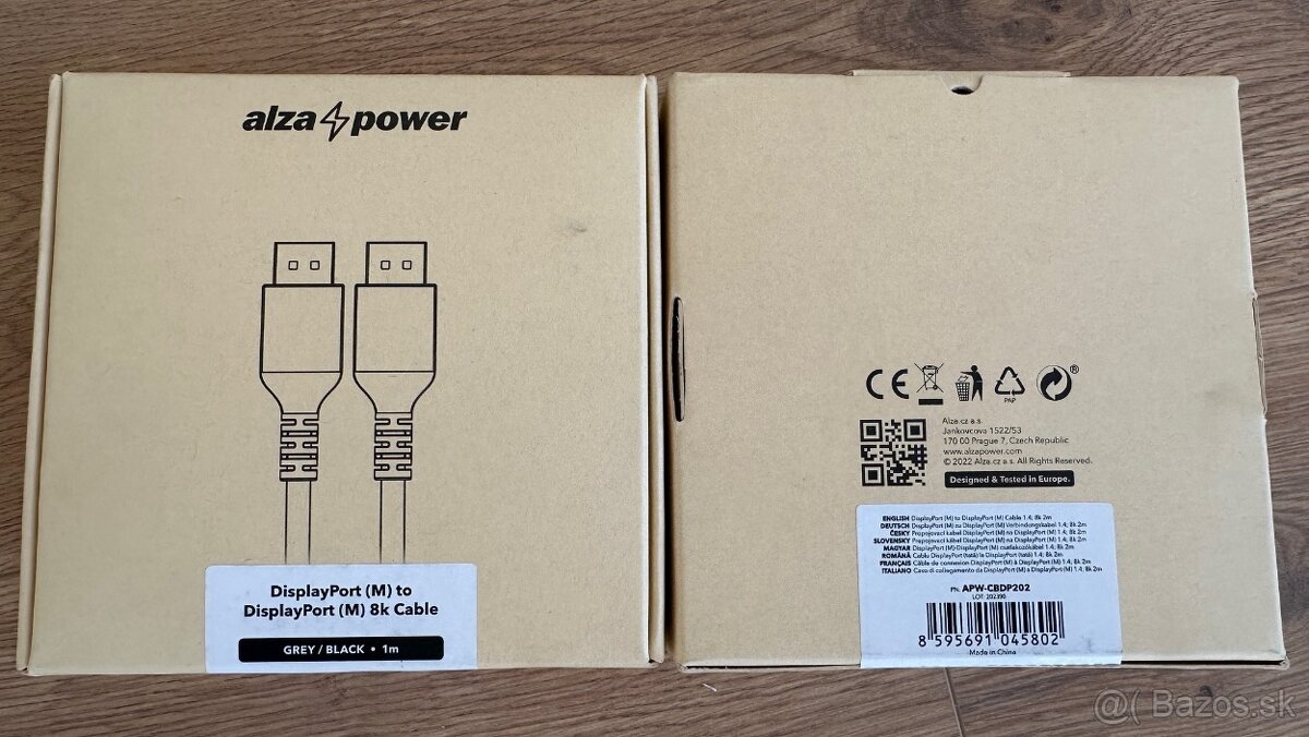 Alza DisplayPort to DisplayPort, 8K, 1m a 2m