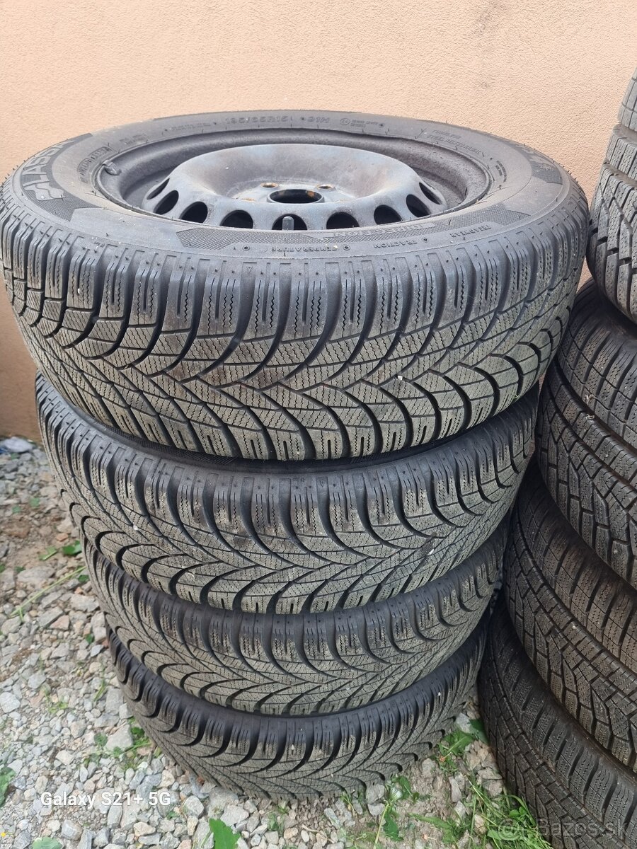 5x112 R15 plechove disky +zimne pneu195/65 R16