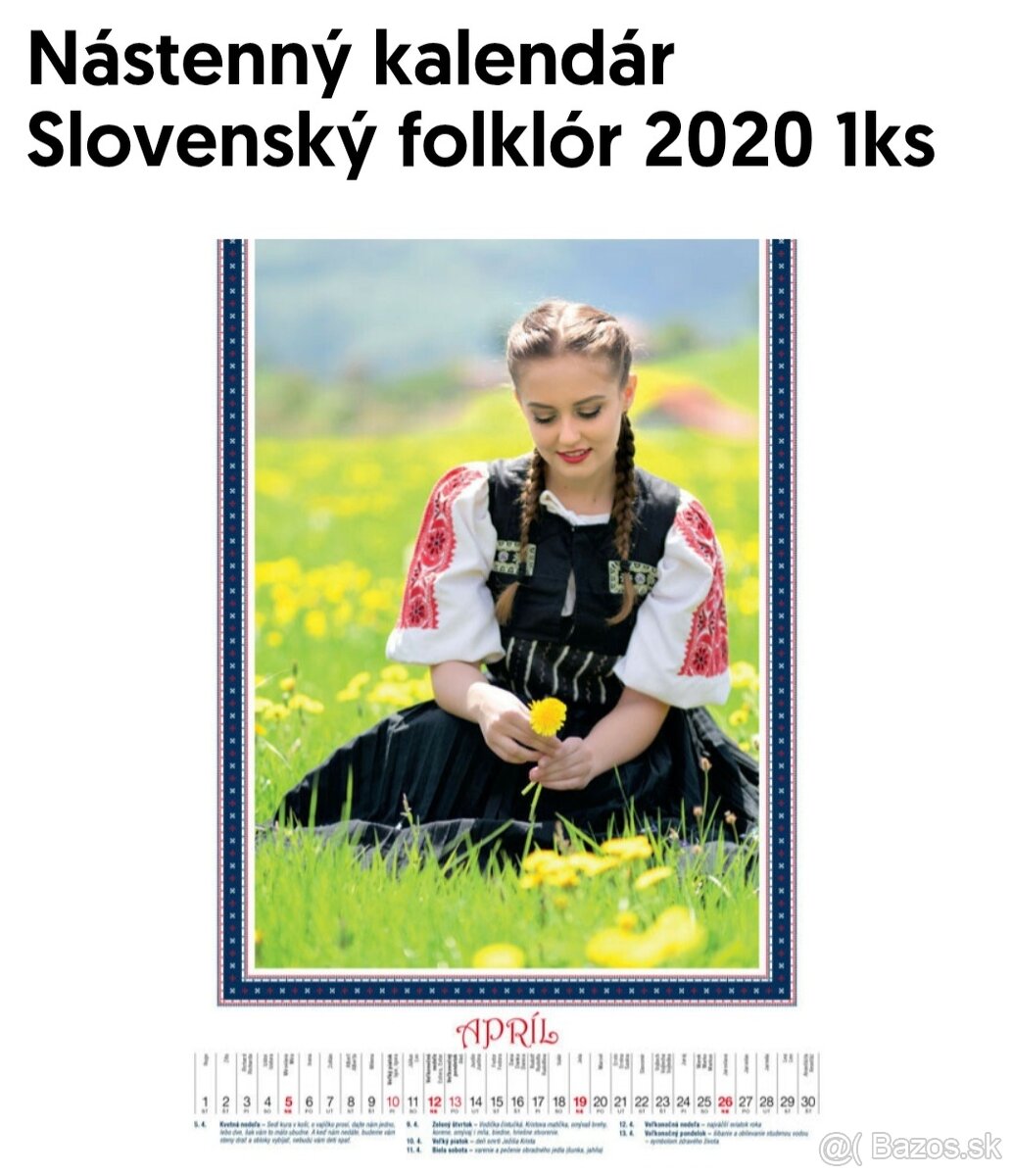 hladam - kalendar Slovensky folklor 2020