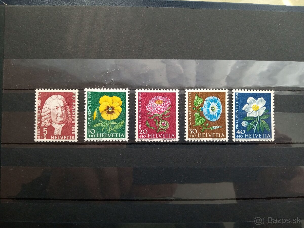 Poštové známky č.847 - Švajčiarsko - Pro Juvente r.1958