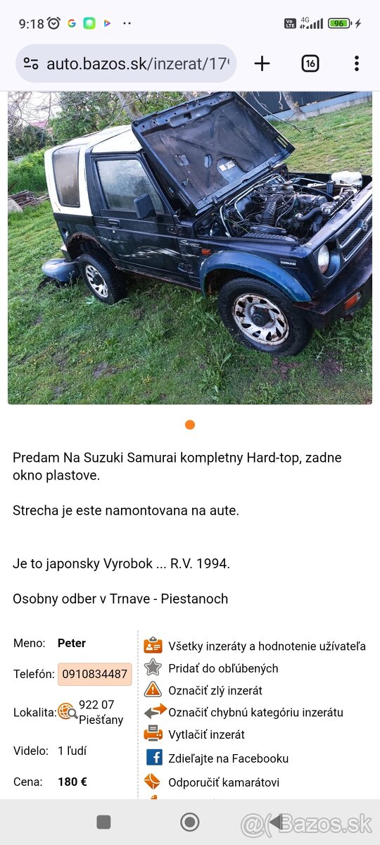 plastova strecha Samurai