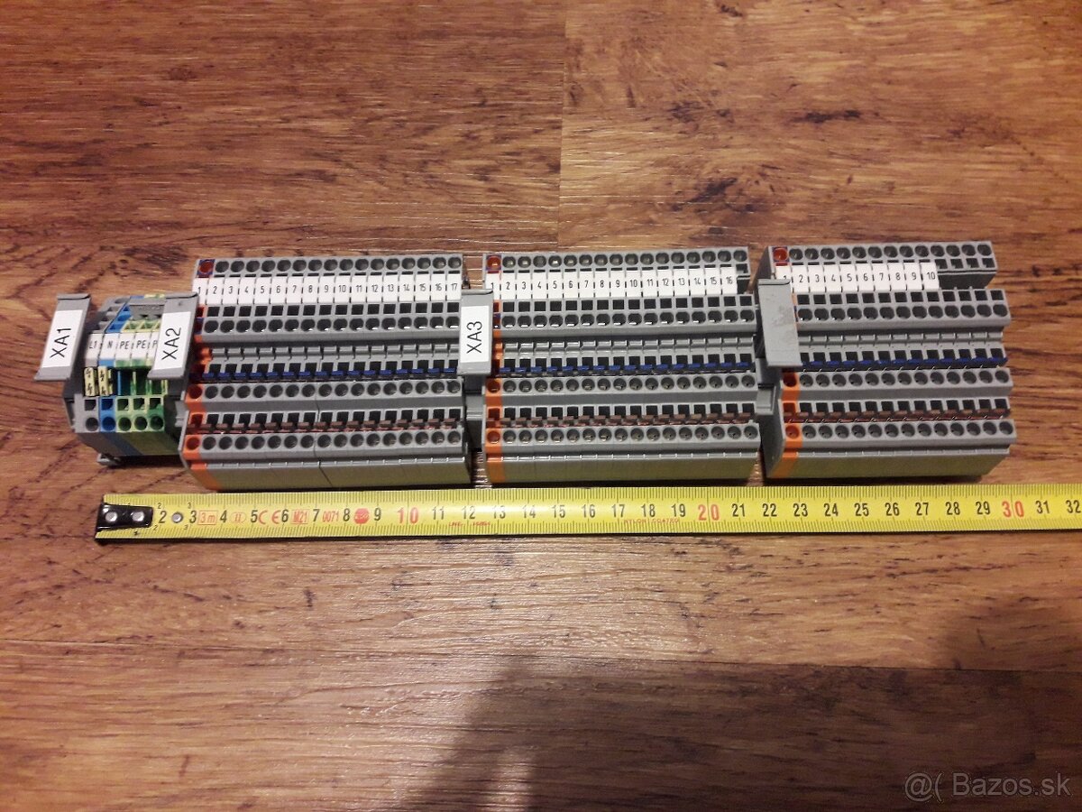 Radové svorky Wago do 2,5mm komplet + din lišta