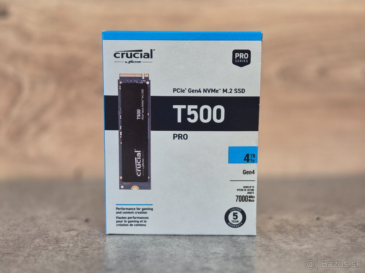 Crucial T500 4TB SSD M.2 NVMe - NOVÝ, NEROZBALENÝ